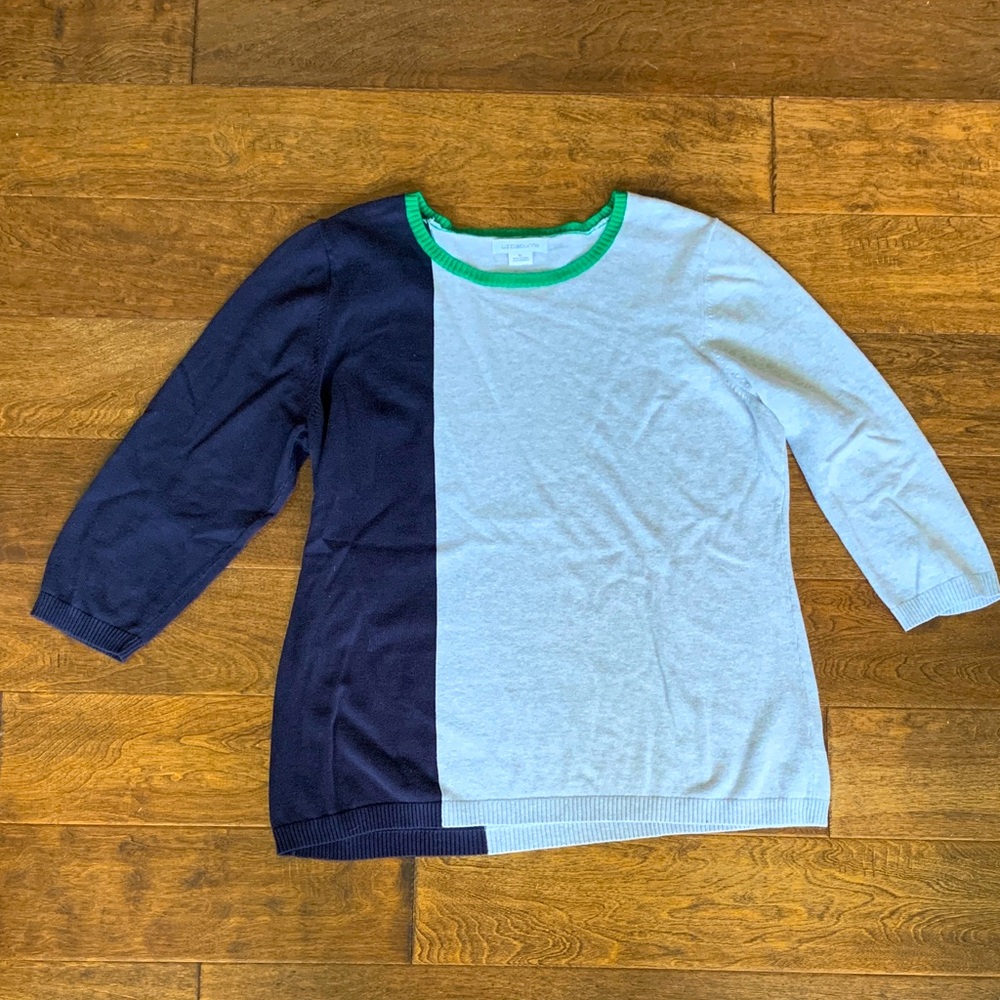 Liz Clairborne Navy & Gray Pullover Sweater